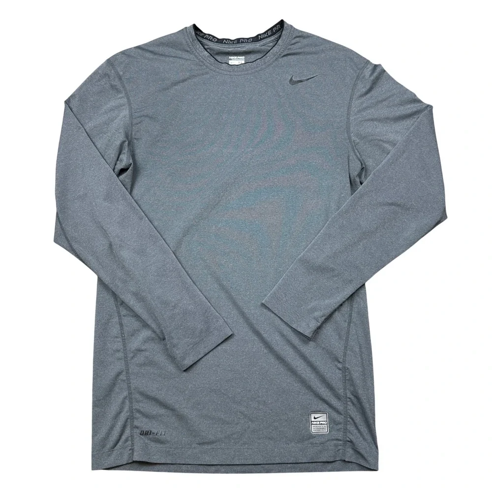 Nike Pro Compression Shirt Mens XL Gray Long Sleeve Dri-FIT Training Base Layer